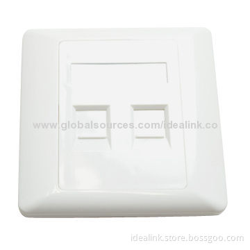 UK Style Faceplate, Made of PC or ABS Materials, Two Mounting Screws, Four Ports